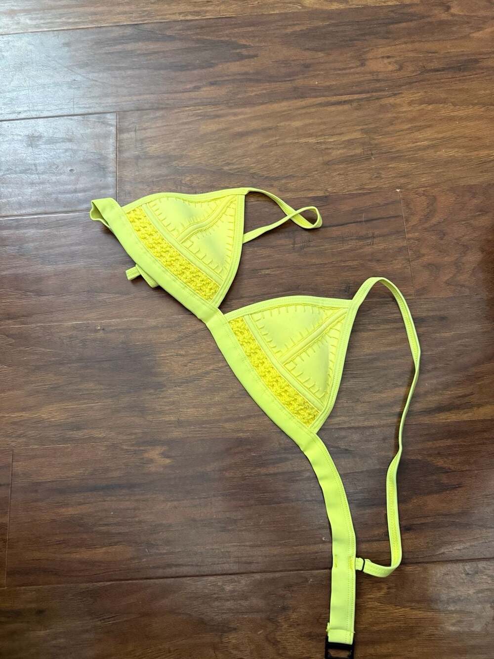 Triangl Neoprene Bikini Top in Neon Yellow